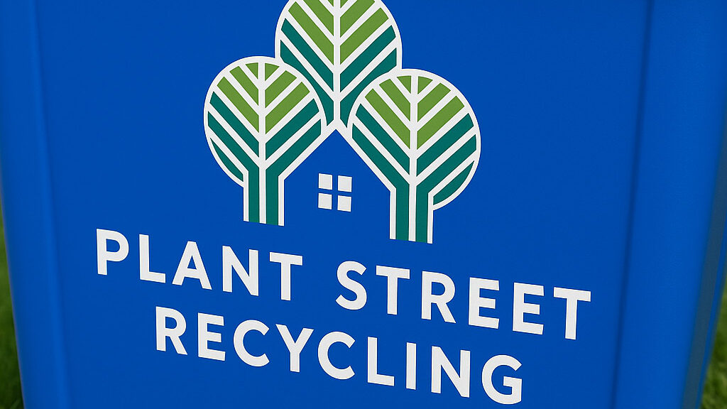 Blue Recycling Bin for Plant Street Recycling - Residential Recycling Service